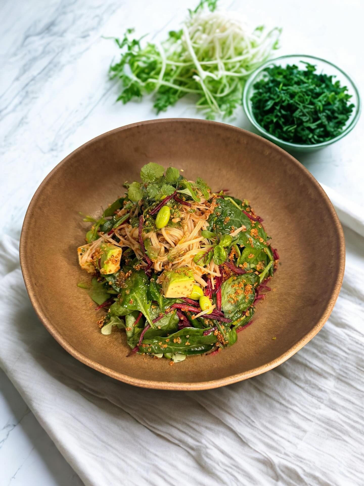 Fresh vegetable stir fry served in a bowl at Pawdy Neighbors Al Manzil Dubai